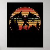 Mothman Retro Sunset Cryptid Creature Poster (Voorkant)