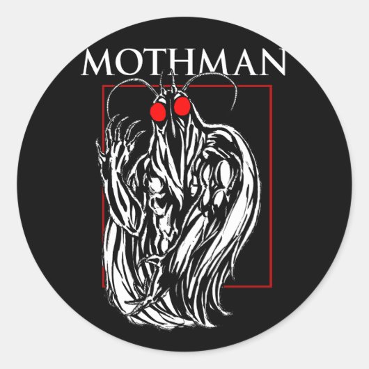 Mothman Ronde Sticker (Voorkant)