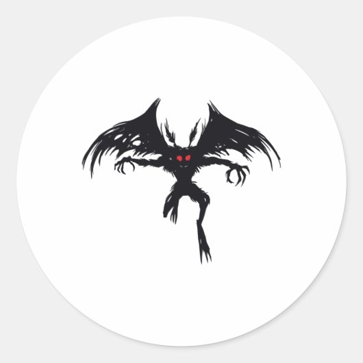 MOTHMAN RONDE STICKER (Voorkant)