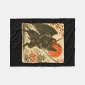 Mothman Samurai Japanese Warrior Costume Sumi-e Ar Fleece Deken (Voorkant (Horizontaal))
