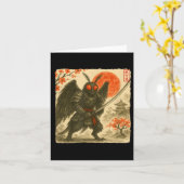 Mothman Samurai Japans krijgerkostuum Sumi-e Ar Kaart (Gele Bloem)