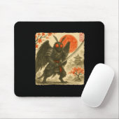 Mothman Samurai Japans krijgerkostuum Sumi-e Ar Muismat (Met muis)