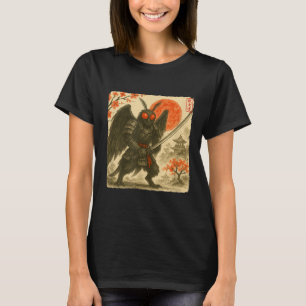 Mothman Samurai Japans krijgerkostuum Sumi-e Ar T-shirt