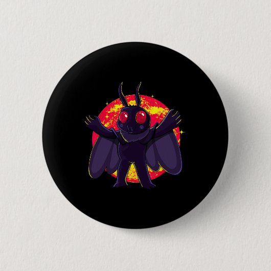 Mothman Schattige Cryptid Creatures Point Pleasant Ronde Button 5,7 Cm (Voorkant)