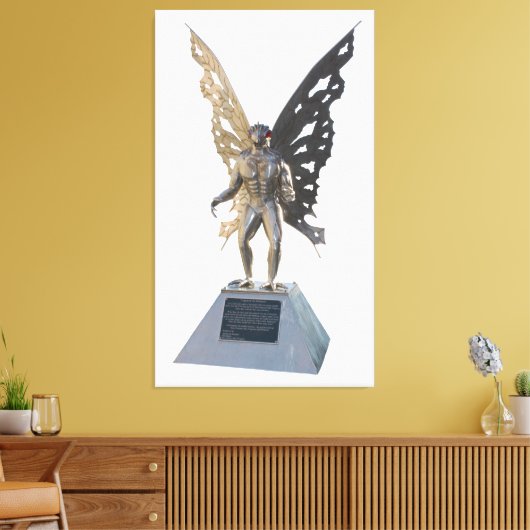 Mothman Statue van Point Pleasant West Virginia Canvas Afdruk (Insitu (Woonkamer))