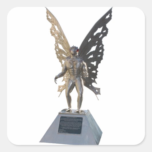 Mothman Statue van Point Pleasant West Virginia Vierkante Sticker (Voorkant)