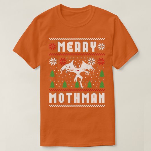 Mothman Ugly KerstSweater Merry Mothman T-shirt (Design voorkant)