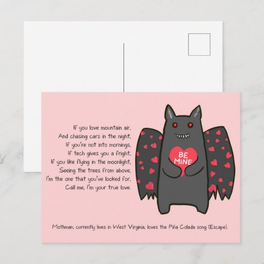Mothman Valentijn Kaart (Voorkant / Achterkant)