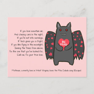 Mothman Valentijnskaart Feestdagenkaart
