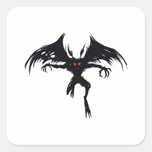 MOTHMAN VIERKANTE STICKER (Voorkant)