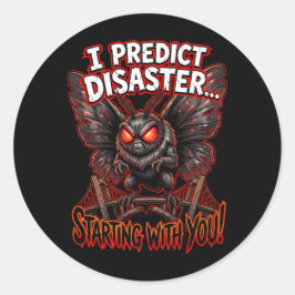 Mothman voorspelt rampspoed Funny Cryptid Humor Ronde Sticker