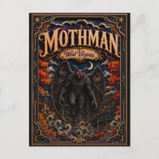 Mothman West Virginia Popcut Legenden Briefkaart (Voorkant)