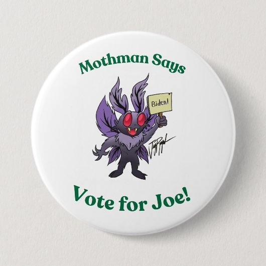 Mothman zegt stem op Joe Ronde Button 7,6 Cm (Voorkant)