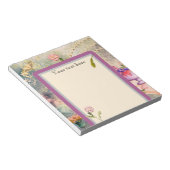 Moths and Pansies Personalized Romantic Notitieblok (Schuin)