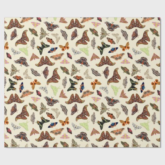 Moths Cottagecore Cadeaupapier (Vlak)