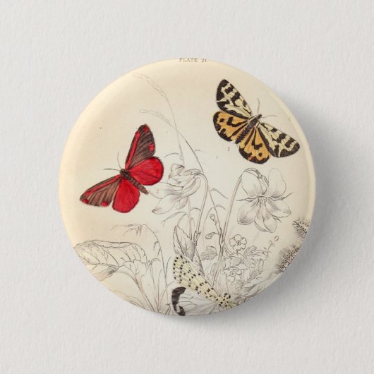Moths en Butterflies Ronde Button 5,7 Cm (Voorkant)