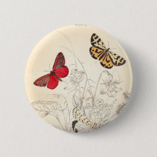 Moths en Butterflies Ronde Button 5,7 Cm