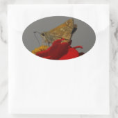 Moths en Red Zinnia Ovale Sticker (Tas)