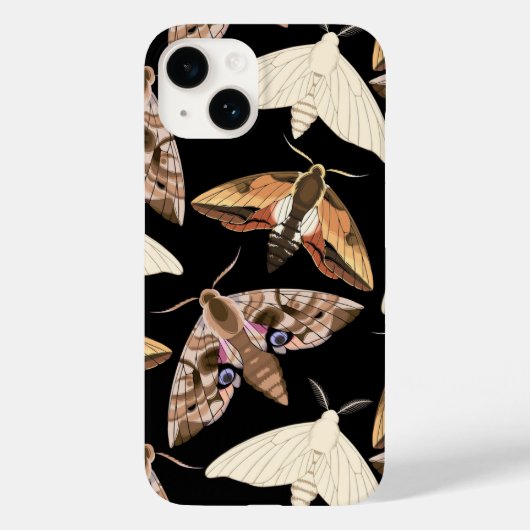 Moths on Black Case-Mate iPhone Case (Achterkant)