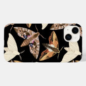 Moths on Black Case-Mate iPhone Case (Achterkant (horizontaal))