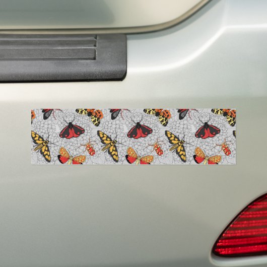 Moths on hydrangea bumpersticker (Op auto)