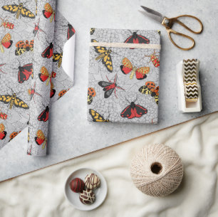 Moths on hydrangea cadeaupapier