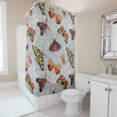 Moths on hydrangea douchegordijn (In situ)