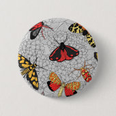 Moths on hydrangea ronde button 5,7 cm (Voorkant)