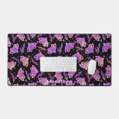 Moths Paarse Black Mystical Pattern Aangepaste naa Bureaumat (Keyboard & Muis)