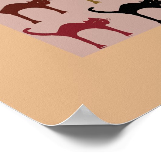 motief chat / kattenpatroon poster (Hoek)