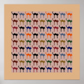 motief chat / kattenpatroon poster (Voorkant)