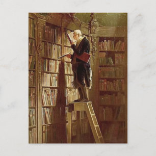 -motief De boekenwurm Briefkaart