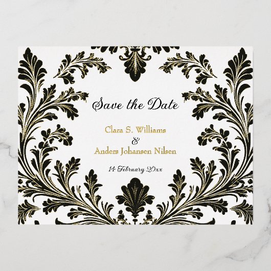  motief gouden bruiloft, Save the Date, Folie Feestdagen Briefkaart (Voorkant)