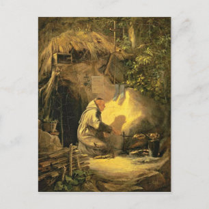 , Motief - Hermit Grilling Chicken Briefkaart