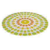  motief in limoengroen, citroengeel, sinaasappel snijplank (Hoek)