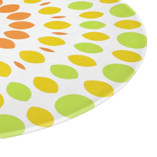  motief in limoengroen, citroengeel, sinaasappel snijplank (Hoek)