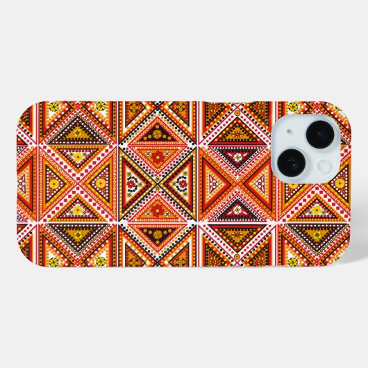 Motief Quilt Patroon iPhone Case (Achterkant (horizontaal))