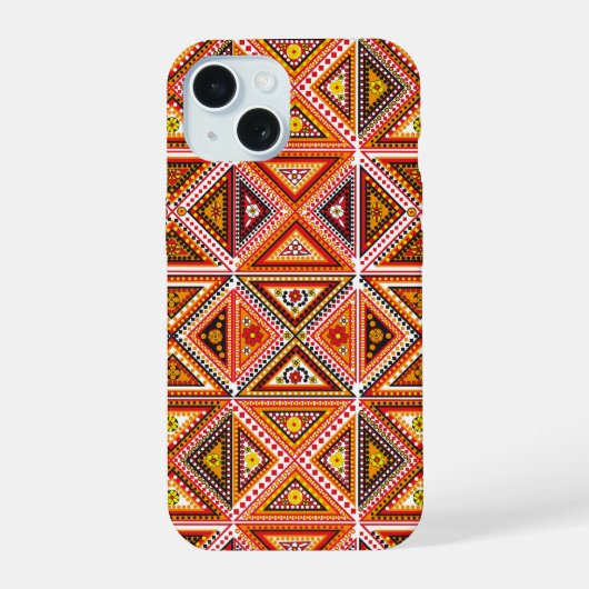 Motief Quilt Patroon iPhone Case iPhone 15 Case (Achterkant)