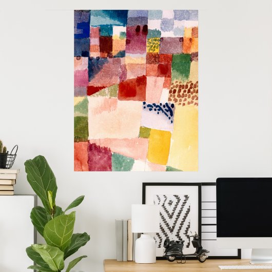 Motief uit Hammamet van Paul Klee, Abstracte kunst Poster (Thuiskantoor)