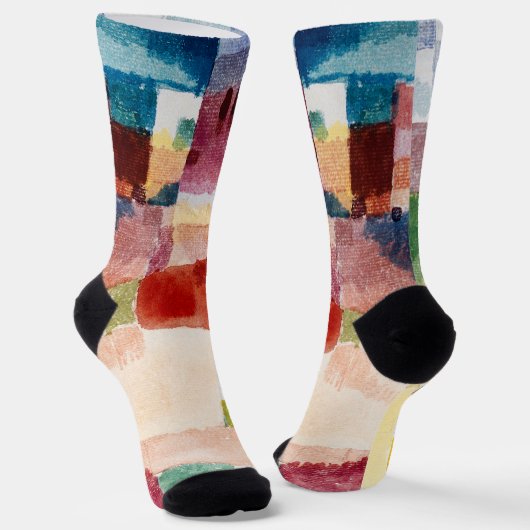 Motief uit Hammamet van Paul Klee, Abstracte kunst Sokken (Gebogen)