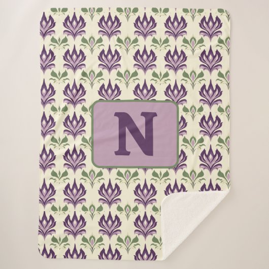 motief van de sierlelie sherpa deken (Voorkant)