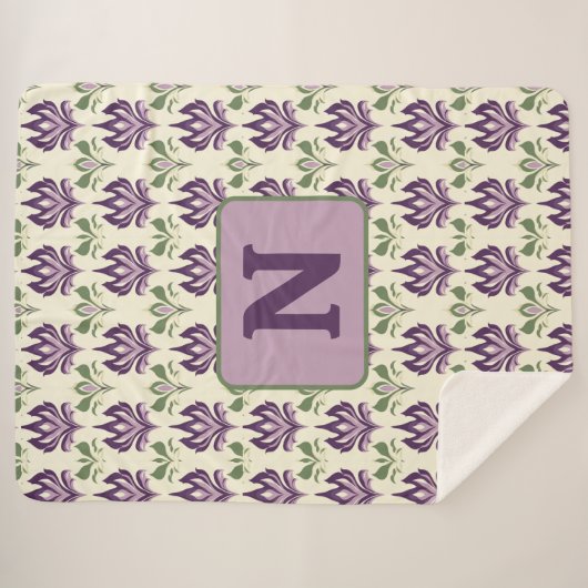 motief van de sierlelie sherpa deken (Voorkant (horizontaal))