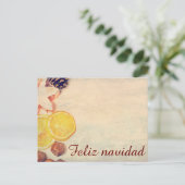 Motief voor Kerstmis met fruit... Feestdagenkaart (Staand voorkant)