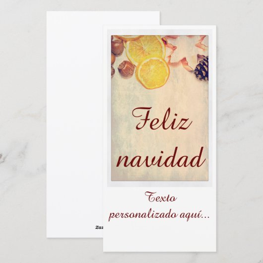 Motief voor Kerstmis met fruit... Feestdagenkaart (Voorkant / Achterkant)