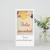 Motief voor Kerstmis met fruit... Feestdagenkaart (Staand voorkant)