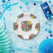 Moties Hongaarse Floral - kalocsai Papieren Bordje (Feest)