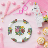 Moties Hongaarse Floral - kalocsai Papieren Bordje (Feest)