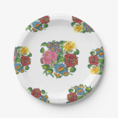 Moties Hongaarse Floral - kalocsai Papieren Bordje (Voorkant)