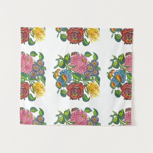 Moties Hongaarse Floral - kalocsai Wandkleed (Voorkant (horizontaal))