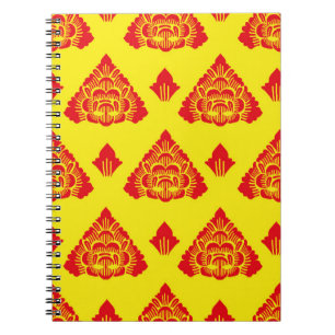 Motif Bali, Indonesië. met moderne kleuren. Vintag Notitieboek